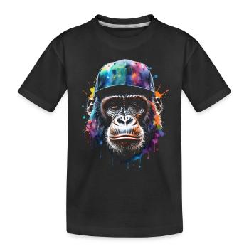 Gorille Snapback Cap Monkey Cool Animal Design Print - T-shirt bio Premium Enfant - noir - Devant