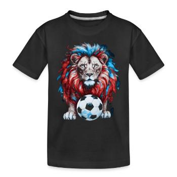Lion Football Colorful Czech Republic Animal Design Print - Kids' Premium Organic T-Shirt - black - Front