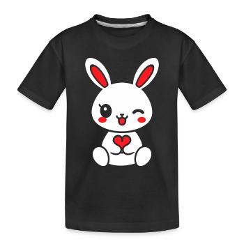 Petit bébé lapin - T-shirt bio Premium Enfant - noir - Devant