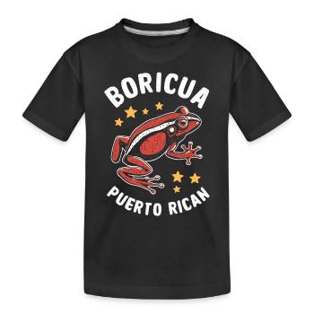 Boricua Puerto Rican Coqui Puerto Rico Frosch - Kinder Premium Bio T-Shirt - Schwarz - Vorne