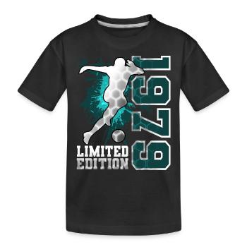 1979 Geboren Fußball Limited Edition Geburtstag - Kinder Premium Bio T-Shirt - Schwarz - Vorne