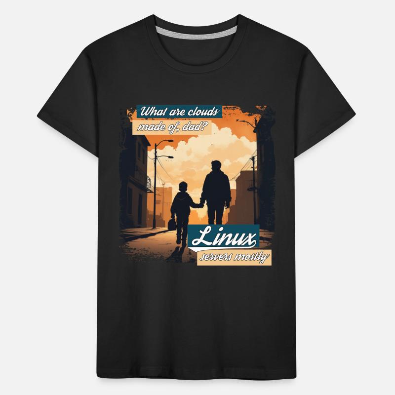 Cloud Wolken Linux Server Admin Nerd Witz Kinder Premium Bio T-Shirt