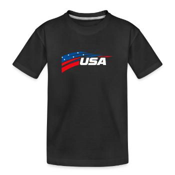 Patriotique États-Unis Logo Design Bleu Rouge Blanc - T-shirt bio Premium Enfant - noir - Devant