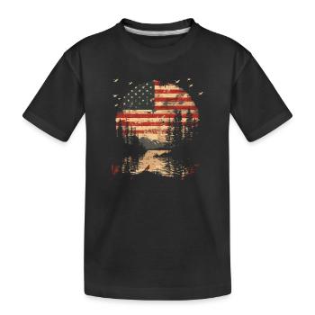 Forêts États-Unis Drapeau américain Jour de l’indépendance - T-shirt bio Premium Enfant - noir - Devant