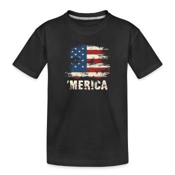 'Merica USA Amerikanischer Unabhängigkeitstag - Kinder Premium Bio T-Shirt - Schwarz - Vorne