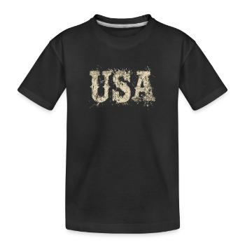 États-Unis Texte Drapeau américain Jour de l’indépendance - T-shirt bio Premium Enfant - noir - Devant