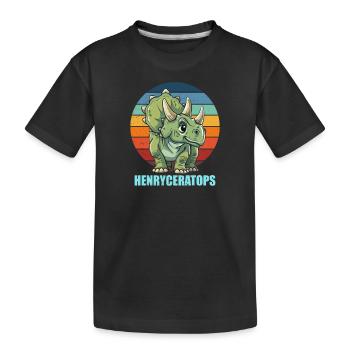 Henryceratops Geschenkidee für Henry - Kinder Premium Bio T-Shirt - Schwarz - Vorne