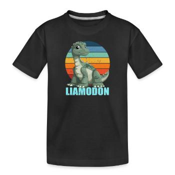 Liamodon Geschenkidee für Liam - Kinder Premium Bio T-Shirt - Schwarz - Vorne