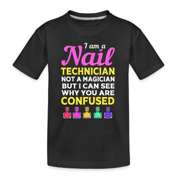 Créatrice d'ongles, esthéticienne, cosmétique pour les ongles - T-shirt bio Premium Enfant - noir - Devant