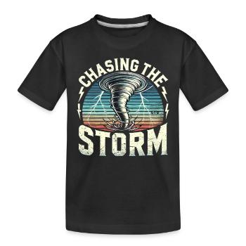 Découvrez le monde fascinant de la chasse aux tornades - T-shirt bio Premium Enfant - noir - Devant