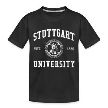 Stuttgart University Universität Hochschule Uni - Kinder Premium Bio T-Shirt - Schwarz - Vorne
