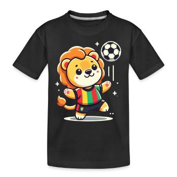 Kleiner König des Fußballfeldes - Kinder Premium Bio T-Shirt - Schwarz - Vorne
