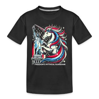 Patriotisme magique Licorne américaine États-Unis - T-shirt bio Premium Enfant - noir - Devant