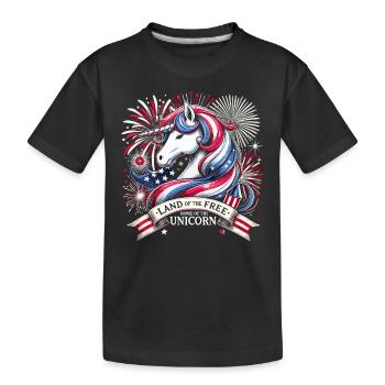 Patriotisme magique Licorne américaine États-Unis - T-shirt bio Premium Enfant - noir - Devant