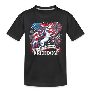 Patriotisme magique Licorne américaine États-Unis - T-shirt bio Premium Enfant - noir - Devant