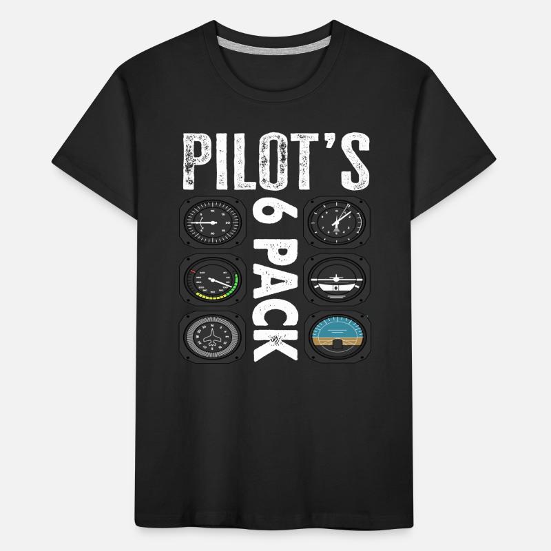 Pilots 6 Pack Funny Pilot Kids' Premium Organic T-Shirt