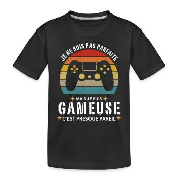 Gameuse Gaming Gamer Geek Jeux Vidéo Cadeau - T-shirt bio Premium Enfant - noir - Devant