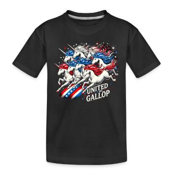 Patriotisme magique Licorne américaine États-Unis - T-shirt bio Premium Enfant - noir - Devant