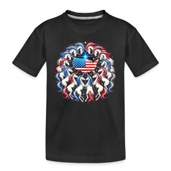 Patriotisme magique Licorne américaine États-Unis - T-shirt bio Premium Enfant - noir - Devant