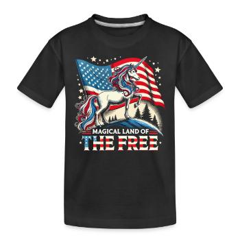 Patriotisme magique Licorne américaine États-Unis - T-shirt bio Premium Enfant - noir - Devant