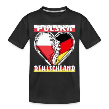 POLSKA ALLEMAGNE CŒUR - T-shirt bio Premium Enfant - noir - Devant