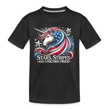 Patriotisme magique Licorne américaine États-Unis - T-shirt bio Premium Enfant - noir - Devant