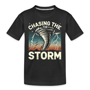 Découvrez le monde fascinant de la chasse aux tornades - T-shirt bio Premium Enfant - noir - Devant