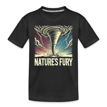 Erlebe Die Faszinierende Welt Des Tornadojagens - Kinder Premium Bio T-Shirt - Schwarz - Vorne