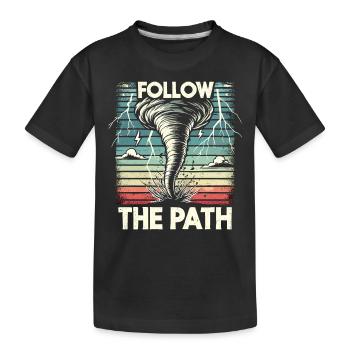 Erlebe Die Faszinierende Welt Des Tornadojagens - Kinder Premium Bio T-Shirt - Schwarz - Vorne