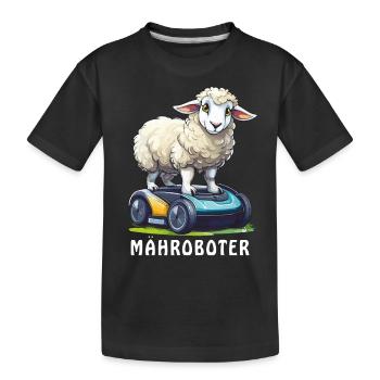 ROBOT TONDEUSE À GAZON MOUTON - T-shirt bio Premium Enfant - noir - Devant