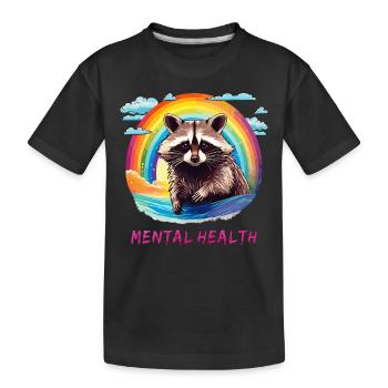 WASCHBÄR Mental Health - Kinder Premium Bio T-Shirt - Schwarz - Vorne