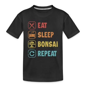 Essen Schlaf Bonsai Wiederholen Bonsai Schalen Penjing Bonsai - Kinder Premium Bio T-Shirt - Schwarz - Vorne