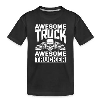 Idée cadeau de camion de chauffeur de camion - T-shirt bio Premium Enfant - noir - Devant