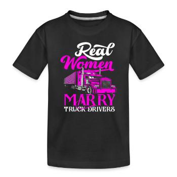 chauffeur de camion femme cadeau amour - T-shirt bio Premium Enfant - noir - Devant
