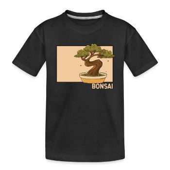 Bonsai Doodle Chinese Hanzi Indoor Bonsai Bonsai - Kids' Premium Organic T-Shirt - black - Front