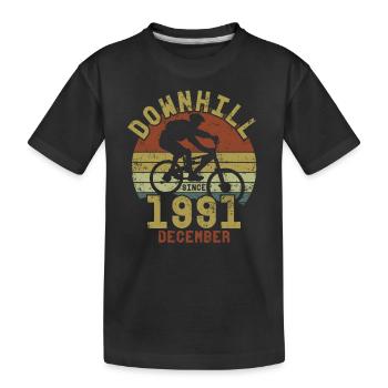 Anniversaire Vélo de descente Décembre 1991 - T-shirt bio Premium Enfant - noir - Devant