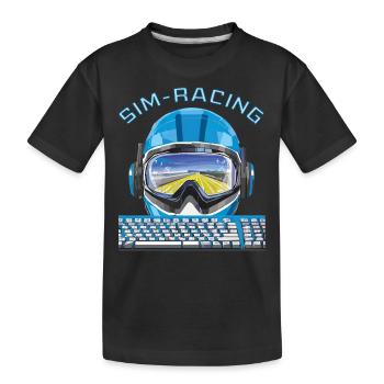 TASTATUR RENNHELM SIM RACING - Kinder Premium Bio T-Shirt - Schwarz - Vorne