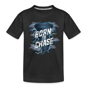 Erlebe Die Faszinierende Welt Des Tornadojagens - Kinder Premium Bio T-Shirt - Schwarz - Vorne