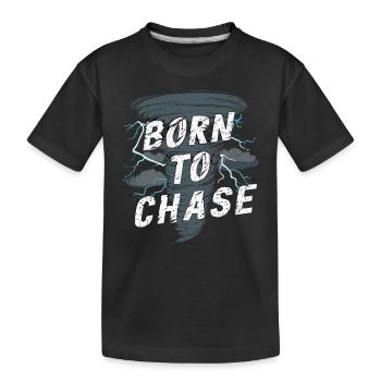 Erlebe Die Faszinierende Welt Des Tornadojagens - Kinder Premium Bio T-Shirt - Schwarz - Vorne