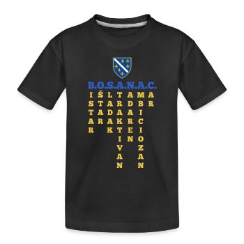 Bosnien Flagge Bosna Shirt – Perfektes Bosnische - Kinder Premium Bio T-Shirt - Schwarz - Vorne