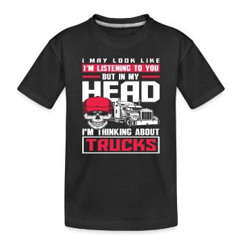 Lkw-Fahrer LKW Logistik Spedition - Kinder Premium Bio T-Shirt - Schwarz - Vorne