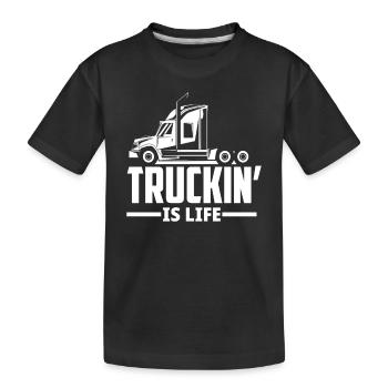 Chauffeur de camion Life Truck - T-shirt bio Premium Enfant - noir - Devant