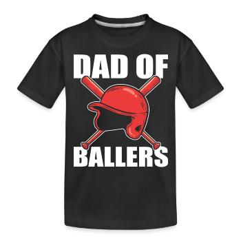 Softball Softball-Spieler Vater Vatertag Papa - Kinder Premium Bio T-Shirt - Schwarz - Vorne