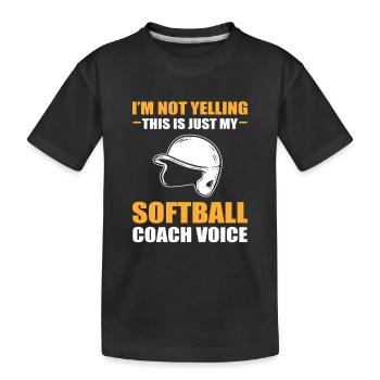 Softball Softball-Spieler - Kinder Premium Bio T-Shirt - Schwarz - Vorne
