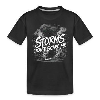 Erlebe Die Faszinierende Welt Des Tornadojagens - Kinder Premium Bio T-Shirt - Schwarz - Vorne