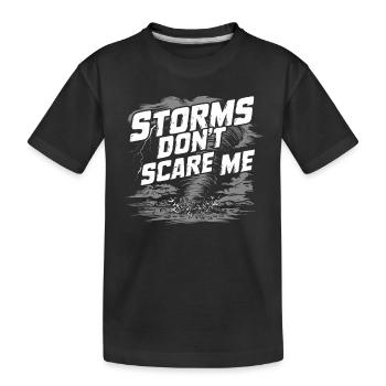 Erlebe Die Faszinierende Welt Des Tornadojagens - Kinder Premium Bio T-Shirt - Schwarz - Vorne