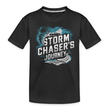 Erlebe Die Faszinierende Welt Des Tornadojagens - Kinder Premium Bio T-Shirt - Schwarz - Vorne