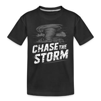 Erlebe Die Faszinierende Welt Des Tornadojagens - Kinder Premium Bio T-Shirt - Schwarz - Vorne