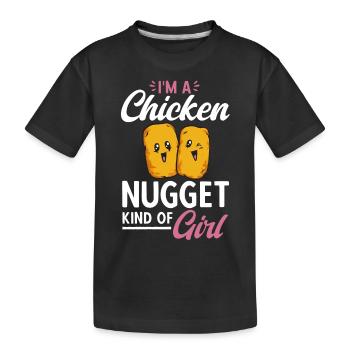 Chicken Nugget Liebhaber Chicken Nuggets - Kinder Premium Bio T-Shirt - Schwarz - Vorne