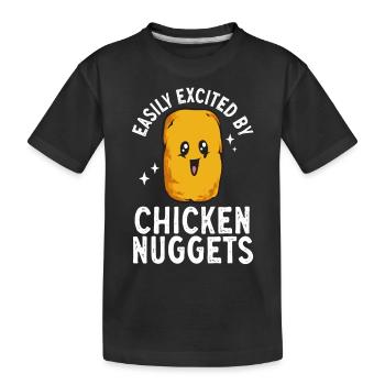Chicken Nugget Liebhaber Chicken Nuggets - Kinder Premium Bio T-Shirt - Schwarz - Vorne